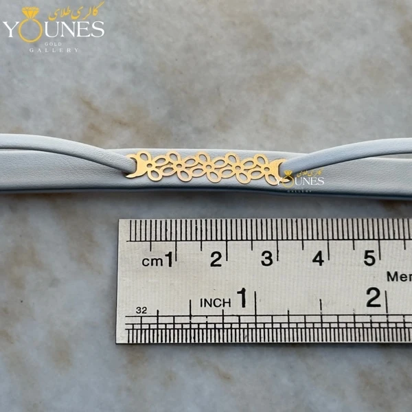 دستبند طلا زنانه چرم گل L552